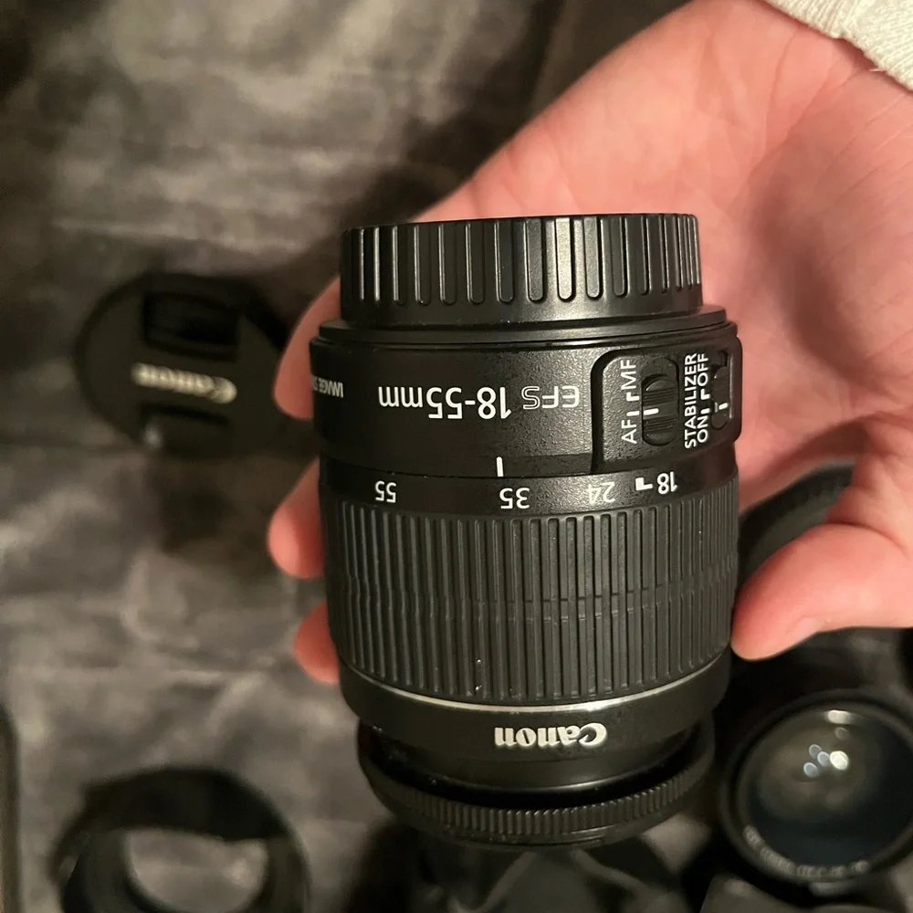 Canon EOS Rebel T5 camera with lenses